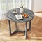 Costway 36 Inch Wood Dining Table for 2-4 People with Wing-shaped Pedestal Base Gray/Black